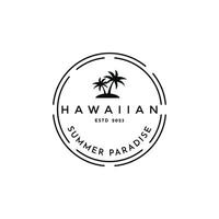 wijnoogst retro hawaiiaans logo ontwerp concept idee vector