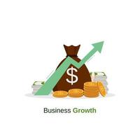 bedrijfsgroei, financiële verhoging, budgetbeheer vector