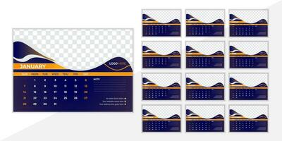 bureau kalender ontwerp lay-out 2024 vector