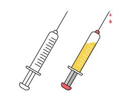 injectiespuit icoon vector illustratie. artsen vaak gebruik injectiespuiten naar voorkomen en traktatie kwaadaardig ziekten.