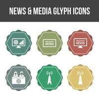 unieke nieuws en media vector icon set