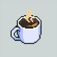 pixel kunst illustratie mok van koffie. korrelig mok. koffie mok korrelig voor de pixel kunst spel en icoon voor website en video spel. oud school- retro. vector