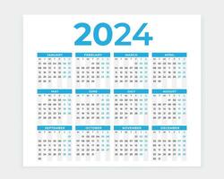 2024 kalender, kalender 2024, 2024, kalender ontwerp, muur kalender, muur kalender 2024, bureau kalender, Engels kalender, vakantie vector