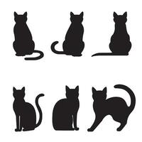 katten verschillend poses vector icoon. kat silhouetten symbool.
