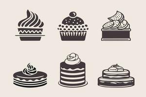 cakes en cupcakes vector set.