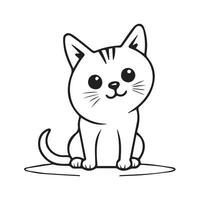 schattig wit kat lachend, vector illustratie