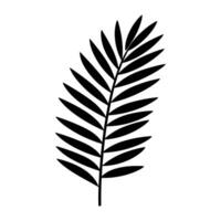 een palm boom blad silhouet vector geïsoleerd Aan een wit achtergrond