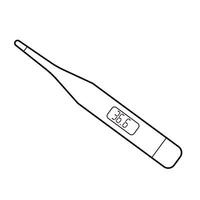 thermometer, schets illustratie van medisch apparaat voor kinderen en volwassenen, elektronisch thermometer vector