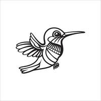 zwart en wit illustratie voor kleur bladzijde dieren, vogel. vector