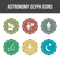 unieke astronomie glyph vector icon set