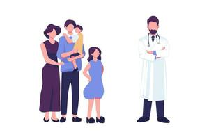 familie dokter, behandeling van kinderjaren ziekte vlak stijl illustratie vector ontwerp