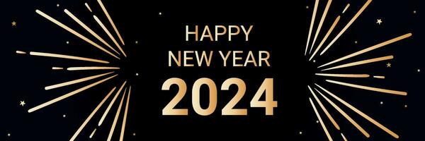 elegant gelukkig nieuw jaar 2024 banier vector