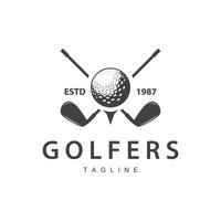 golf logo vector sport golf toernooi kampioen club ontwerp stok en bal, sjabloon illustratie