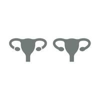vrouw voortplantings- systeem vector icoon. baarmoeder met eierstokken, eierstok zwart symbool.
