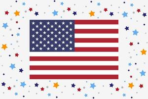 Verenigde Staten van Amerika vlag onafhankelijkheid dag viering met sterren vector