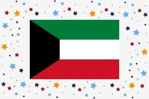 Koeweit vlag onafhankelijkheid dag viering met sterren vector