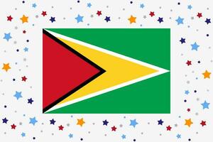 Guyana vlag onafhankelijkheid dag viering met sterren vector