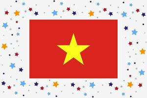 Vietnam vlag onafhankelijkheid dag viering met sterren vector