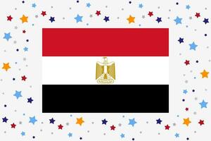 Egypte vlag onafhankelijkheid dag viering met sterren vector