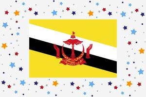 Brunei vlag onafhankelijkheid dag viering met sterren vector