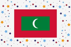 Maldiven vlag onafhankelijkheid dag viering met sterren vector