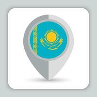 Kazachstan vlag pin kaart icoon vector