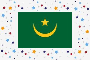 mauritania vlag onafhankelijkheid dag viering met sterren vector