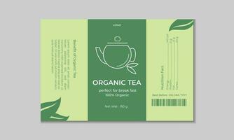 biologisch thee reclame en etiket vector
