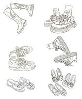 artwork kunst lijn kleurrijk schoenen illustratie schilderij bord vector