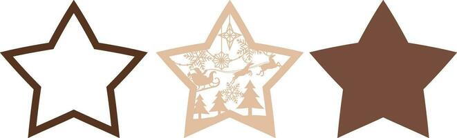 Kerstmis ster ornament, meerlagig besnoeiing bestanden vector