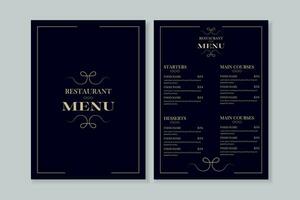 luxe menu ontwerp gemakkelijk stijl en modern lay-out vector