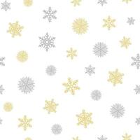 naadloos Kerstmis patroon met sneeuwvlokken Aan een wit achtergrond. winter decoratie. gelukkig nieuw jaar vector illustratie.