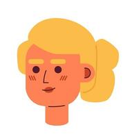 mooi vrouw blond 2d vector avatar illustratie. Kaukasisch wit blond vrouw tekenfilm karakter gezicht portret. mooi zo op zoek Europese vlak kleur gebruiker profiel beeld geïsoleerd Aan wit achtergrond
