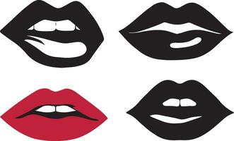 mooi lip vector silhouet illustratie 4