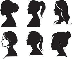 vrouw kant gezicht vector silhouet 4