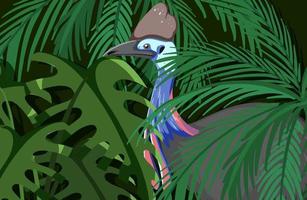pauw verborgen in de jungle vector