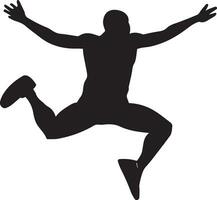 Mens jumping houding vector silhouet 2