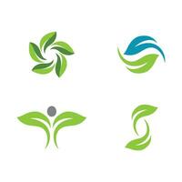 logo's van groene boom blad ecologie vector