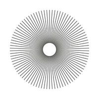 circulaire lijnen. meetkundig abstract voorwerp. starburst vorm geven aan. zon ster stralen symbool. radiaal, samenvoegen lijnen. stralen, balken element.vector sjabloon geïsoleerd Aan wit achtergrond. vector