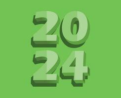 2024 gelukkig nieuw jaar vakantie groen abstract grafisch ontwerp vector logo symbool illustratie