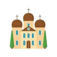 Katholiek kerk vlak ontwerp vector illustratie. vlak Katholiek tempel icoon geïsoleerd