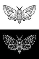 monochroom acherontie atropos havik mot tekening. perfect afdrukken voor tee, poster, kaart, sticker, spandoek. vector