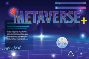 vector metaverse technologie achtergrond, een ander wereld vr realiteit concept met cyberpunk elementen voor visualisatie van de metaverse wereld