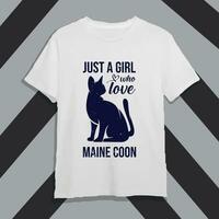 Maine wasbeer kat modieus typografie kat t-shirt ontwerp vector