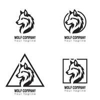 reeks van vector wolf logo gemakkelijk en minimalistische