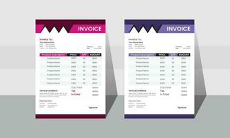 factuur sjabloon in twee kleuren. vector