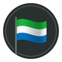 abstract Sierra Leone vlag vlak icoon in cirkel geïsoleerd Aan wit achtergrond vector