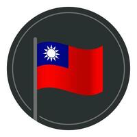 abstract Taiwan vlag vlak icoon in cirkel geïsoleerd Aan wit achtergrond vector