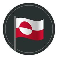 abstract Groenland vlag vlak icoon in cirkel geïsoleerd Aan wit achtergrond vector