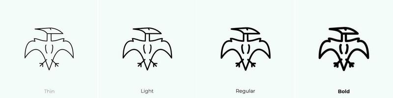 pterodactyl icoon. dun, licht, regelmatig en stoutmoedig stijl ontwerp geïsoleerd Aan wit achtergrond vector